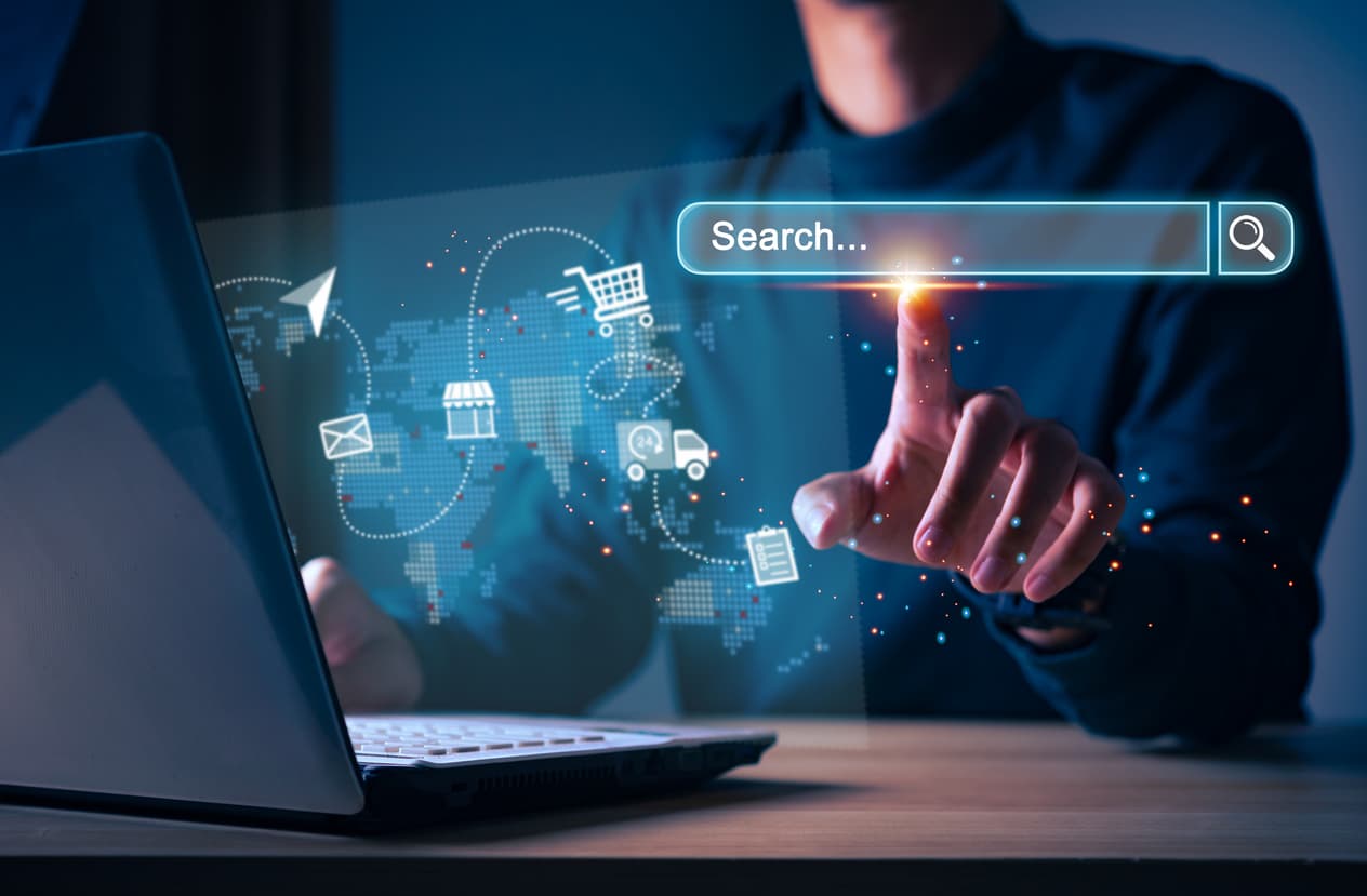 Digital marketing online shopping and e-commerce concept