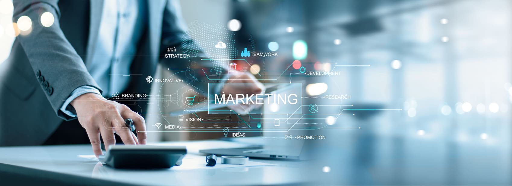 cross channel digital marketing concept.